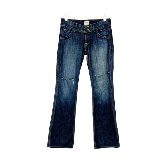 Hudson Jeans Signature Bootcut Flap Pocket Low Rise W170DHA Elm Dark Wash Sz 28 - Picture 1 of 11